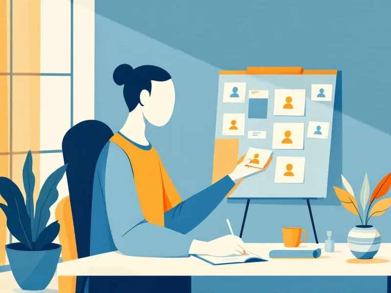 Illustration of an owner adding team member cards to a board